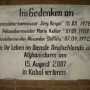 Kabul Botschaftsgedenktafel